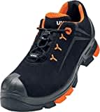 Uvex 2 Halbschuh, Sicherheitsschuhe S3 SRC, Arbeitsschuhe für Damen & Herren, Schwarz/Orange, Weite 11/Normal, Größe 44