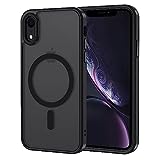 XTCASE für iPhone XR Hülle Magnetisch kompatibel mit Magsafe, Matt Transluzente Handyhülle für iPhone XR Kratzfeste PC Rückseite + TPU Bumper - Schwarz