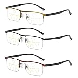 stroyayo 3 Stück Brille für Nah Und Fern,Multifokale Brille,Progressive Multifokale Lesebrille,Fokus Einstellbare Brille,Outfany Intellireaders,Dual-Use-Lese-Brille für Nah Und Fern