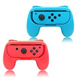 FYOUNG Griffe Halterung für JoyCon Switch & Switch OLED Modell, Controller Grip für JoyCon Halter Zubehör - Blau/Rot (2 Pack)