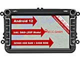 M.I.C. AV8V7 Android 12 Autoradio mit navi: Snapdragon 665 4G+64G;8"IPS Panzerglas Display;4G SIM,Carplay,Android Auto,DAB+,Bluetooth 5,WiFi,GPS: Ersatz für VW Golf T5 Touran Passat rns rcd,SKODA,SEAT