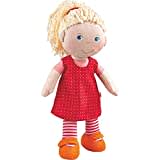 HABA 302108 - Puppe Annelie, Stoffpuppe mit Kleidung und Haaren, 30 cm, Spielzeug ab 18 Monaten, Rotes