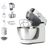 Kenwood Prospero+ KHC29.H0WH Küchenmaschine, 4,3 l Edelstahl Schüssel, 1000 Watt, inkl. 9-teiligem Zubehör-Set mit Zerkleinerer, Acryl-Mixaufsatz, Zitruspresse und mehr, Weiß