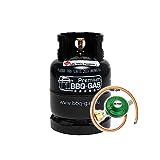 Cago Premium BBQ-Gas Flasche 8kg ungefüllt im Set 1 Regler und Schlauch