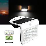 GINUX® Solarlampen für außen mit Bewegungsmelder (Schmetterling 40W) | 54 LED Supperhelle Solarleuchten | Solar Lampe Outdoor für Wand und Garten mit 3 Modi (Weiss, 1 x 40W)