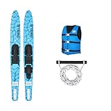 Mesle Wasser-Ski Set Strato 170 cm mit Weste Promo + Leine Set, Anfänger und Fortgeschrittene Combo-Ski Ausrüstung für Jugendliche und Erwachsene, Farben: blau, Lime, rot