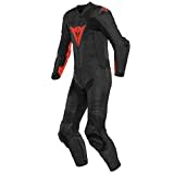 Dainese Laguna SECA 5 1-Teiler Perforierte Motorrad Lederkombi (Black/Red,50)