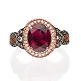 Gin & Grace 14K Rose Gold Himbeere Farbe natürliche Rodholite Garnet Diamond (SI1) vorschlagen Promise Ring für Frauen