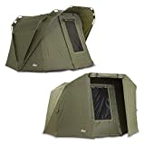 Lucx® Coon Bivvy + Winterskin 1 bis 2 Mann Angelzelt + Überwurf - 1-2 Personen Karpfenzelt + Overwrap Carp Dome + Skin