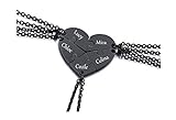 VNOX 2/3/4/5Pcs Personalisieren Sie personalisierte Freundschaft/Liebe Familie Puzzle Paar Anhänger Halsketten/Schlüsselanhänger/Armbänder für Liebhaber Freund BFF,Edelstahlschmuck,Kostenlose Gravur