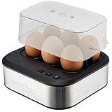 ProfiCook® sprechender Eierkocher | kocht alle drei Stufen | weich/mittel/hart | Eierkocher 6 Eier | perfektes Ergebnis | Edelstahl Eierkocher mit Härtegradeinstellung | Egg Cooker | PC-EK 1276