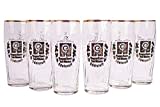 Augustiner Bräu München 6er Set Edelstoff Diamantbecher Bierglas 0,5 Liter