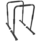 GORILLA SPORTS® Dip Barren - 2er Set, 68 x 45 x 94 cm, bis 200 kg, rutschfest, Stahl, Farbwahl - Parallettes, Dip Station, Push Up Bars, Dip Stand, Calisthenics, Fitness (Schwarz)