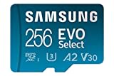 Samsung EVO Select (2021) microSD-Karte + SD-Adapter, 256 GB, Speicherkarte für Smartphone und Tablet, UHS-I U3, Full HD, 130 MB/s Lesen, MB-ME256KA/EU