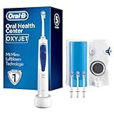 Oral-B OxyJet Reinigungssystem, mit Mikro-Luftblasen-Technologie, 4 Aufsteckdüsen, Weiß, Blau