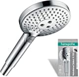 hansgrohe Raindance Select S - Duschkopf, Handbrause mit 3 Strahlarten, runde Duschbrause (120 mm), Brausekopf mit Antikalk-Funktion, Chrom, 26530000