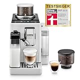 De'Longhi Rivelia EXAM440.55.W Kaffeevollautomat mit LatteCrema Milchsystem, Wechselbarer Bohnenbehälter, 16 Kaffee- & Milchgetränke auf Knopfdruck, Extra-Shot-Funktion, 3,5" Touch-Display, Weiß