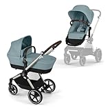 CYBEX Gold Kinderwagen EOS Lux 2-in-1, Reisesystem, Ab Geburt bis 22 kg (ca. 4 Jahre), Sky Blue