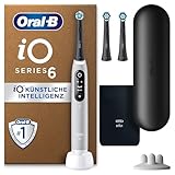 Oral-B iO Series 6 Plus Sensitive Edition Elektrische Zahnbürste/Electric Toothbrush, PLUS 3 Aufsteckbürsten, 5 Putzmodi für Zahnpflege, Reiseetui, Designed by Braun, grey opal