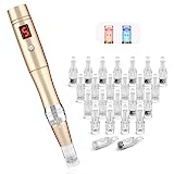 Beautlinks Dermapen Elektrische Microneedling Pen Micronadeln Pen 0-2,0mm mit LED Licht, Microneedle Haut Reparatur-Tool für Gesicht Hautverjüngung, Anti Akne, Anti Falten (Inkl. 24 Nadeln Patronen)