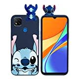 Omyzo Schutzhülle Kompatibel mit Xiaomi Redmi 9C/Redmi 9C NFC Hülle 6,53",Weich Silikon 3D Puppe Stitch Karikatur Muster Süßes Charakter Design,Fallschutz Stoßfest Handyhülle für Redmi 10A