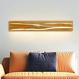 ZMH Wandlampe LED Wandleuchte Innen - Holz Modern Flurlampe 3000K Warmweiß 50CM Indirekt Wohnzimmerlampe 8W Bettlampe Flur Treppenhauslampe Wandbeleuchtung für Flur Treppenhaus Wohnzimmer Schlafzimmer