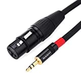 NANYI XLR zu Jack Mikrofonkabel, 3,5 mm (1/8 Zoll) TRS Stereo Stecker auf XLR Buchse Interconnect Audio Mic Kabel, geeignet für iPod, Handy, aktive Lautsprecher, Bühne, DJ, (5 Meter / 16 Fuß)