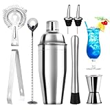 talifoca Cocktail Shaker Set, 8 Stück Edelstahl Cocktail Mix Set, 750 ML cocktail set, edelstahl shaker mixer, professionelle barkeeper zubehör, für Zuhause, Bar, party