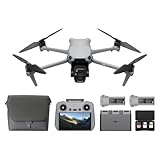 DJI Air 3S Fly More Combo (RC 2 Fernsteuerung mit Bildschirm), Drohne mit 1" CMOS Weitwinkel- & mittlerer Telekamera für Erwachsene, 4K/60fps, omnidirektionale Erkennung & 3 Akkus für längere Flugzeit