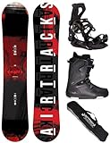 Airtracks Snowboard-Set Herren Snowboard Wide Eight Freestyle Freeride 160 - Snowboard Bindung Master - Softboots Strong ATOP 44 - SB Bag