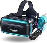 VR Brille für Handy,VR Headset Virtual Reality Brille 3D mit Bluetooth Fernbedienung Erleben Spiele für Android/iOS 4,7-7,2 Zoll Handys Kinder Erwachsene Geschenk 2023 New