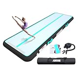 AWSUM Air Tracking Matte Tumbling Matten, Aufblasbar Gymnastikmatte Turnmatte, 10cm hoch mit Luftpumpe Air Matte Track mit Tragetasche für Zuhause, Yoga Outdoor Übungsgymnastik usw