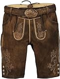 Spieth & Wensky Herren Trachten Lederhose inkl. Gürtel, Mich-Havel (311580-0256), Größe:46, Farbe:Espresso/St 238 Holz (6523)