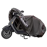 BUSHBOCK® Premium Motorroller Abdeckplane mit Ripstop Struktur - Kein Aufreißen mehr! - Outdoor/Indoor - wasserdichte Abdeckhaube - Motorradplane (M)