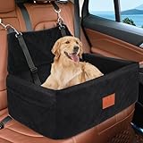 Hunde Autositz für Große&Mittlere Hunde,Hundesitz Auto für unter 55 lbs oder 2 kleine Hunde,Waschbar Hundeautositz 2 in 1 Hundesofa-Kissen&Reise-Hundebett mit dickem Kissen,2 Sicherheitsleinen