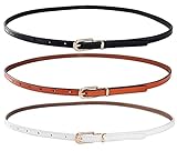 Aivtalk Damen Schmaler PU Leder Gürtel Mode Hüftgürtel Belt Dünn Taillengürtel für Jeans Kleid