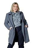 Sara Lindholm Damen große Größen Übergrößen Plus Size Mantel, Wollmix, Stehkragen, verdeckte Knöpfe hellblau 46 200555701-46