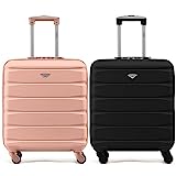 Flight Knight Case 2er-Pack Leichtes, starres ABS-Handgepack mit 4 Radern, zugelassen fur uber 100 Fluggesellschaften, darunter Air France, Ryanair und easyJet, 45x36x20cm