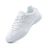 SECHRITE Damen Cheerleading Cheer Schuhe Weiß Mädchen Tanz Turnschuhe Dance Jazz Sneaker Tanzschuhe Tanztrainer Jazz-Trainer Yoga Training Aerobic Schnürschuhe 40 EU