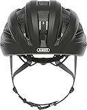 ABUS Rennradhelm Macator - Sportiver Fahrradhelm für Einsteiger - auch Zopfträger - Damen und Herren - Schwarz Matt, Größe S, S (51-55 cm​)