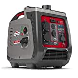 Briggs & Stratton 030800 Benzin Inverter Stromerzeuger Generator der PowerSmart Serie P2400 mit 2400 Watt/1800 Watt sauberem Strom, ultraleise und leichtgewichtigise, W, 230 V, Grau / Rot