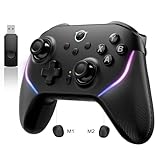 NYXI Master P1 2.4G PC Wireless Controller, Hall Effekt Joystick, Hall Effekt & Mikro Trigger, Audio-Steuerung, Einstellbare Turbo/Vibrations, Programmierbare Schnellverriegelung für PC/NS/iOS/Android