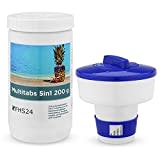 FHS24 Spar Set 6 MultiTabs 200g 1kg 5in1 Dosierschwimmer Multitabs Pool Set Wasserpflege Chlor Wasserdesinfektion