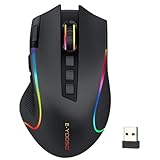 Niceon Gaming Maus kabellos RGB Wiederaufladbare, 9 Programmierbare Tasten, Langer Stunden Akkulaufzeit, Ergonomische Optische PC Mouse