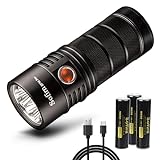 Sofirn SP36 Pro Led Wiederaufladbare Taschenlampe 8000 Lumen, SST40 Leds mit 3x 18650 Batterie Leistungsstarker Griff Fackel Anduril UI mit USB-Kabel zum Suchen, Beleuchten, Wandern