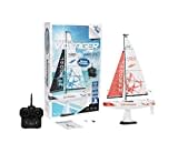 PLAYSTEAM Voyager400 2.4GHz RC Motor Powered Sailboat in Red - 26" Tall