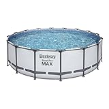 Bestway Frame Pool Steel Pro, Set mit Filterpumpe und Zubehör, 457 x 122 cm, blau