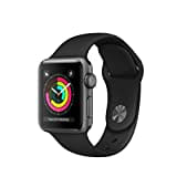 Apple Watch Series 3 GPS, 38 mm Aluminiumgehäuse, Space Grau, mit Sportarmband, Schwarz