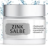 Leafy Zinksalbe gegen Pickel | Hochdosiert+Teebaumöl+Salicylsäure|50 ml|Naturkosmetik|Anti Pickel Creme gegen unreine Haut | Satisa