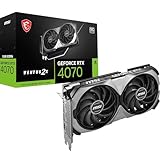 MSI GeForce RTX 4070 Ventus 2X E1 12G OC Grafikkarte - NVIDIA RTX 4070 GPU, 12GB GDDR6X (21Gbits / 192 bit), PCIe 4.0-2X TORX Fan 4.0 - HDMI 2.1a, DisplayPort 1.4a